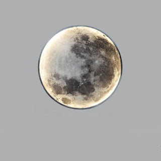 Realistic Grey Metal Moon LED Wall Sconce Light Zawala Image - 11
