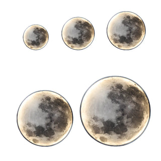 Realistic Grey Metal Moon LED Wall Sconce Light Zawala Image - 13