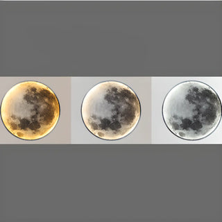 Realistic Grey Metal Moon LED Wall Sconce Light Zawala Image - 14