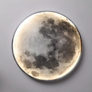 Realistic Grey Metal Moon LED Wall Sconce Light Zawala Image - 15