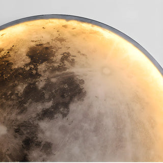 Realistic Grey Metal Moon LED Wall Sconce Light Zawala Image - 18