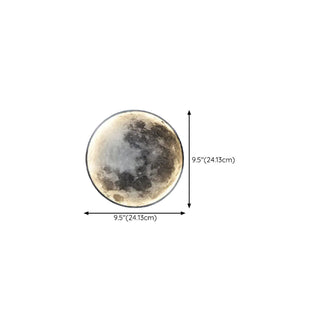 Realistic Grey Metal Moon LED Wall Sconce Light Zawala #size
