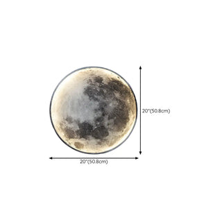 Realistic Grey Metal Moon LED Wall Sconce Light Zawala Image - 22