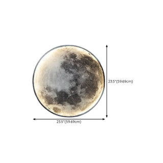 Realistic Grey Metal Moon LED Wall Sconce Light Zawala Image - 23