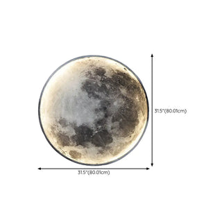 Realistic Grey Metal Moon LED Wall Sconce Light Zawala Image - 24