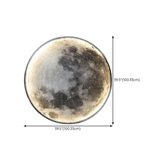 Realistic Grey Metal Moon LED Wall Sconce Light Zawala Image - 25
