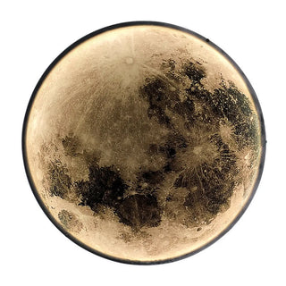 Realistic Grey Metal Moon LED Wall Sconce Light Zawala Image - 5