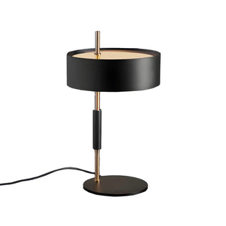 Bedroom Stylish Black Cylinder Metal Shade Table Lamp Zawala Image - 10