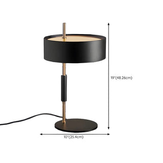 Bedroom Stylish Black Cylinder Metal Shade Table Lamp Zawala #size