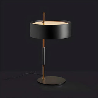 Bedroom Stylish Black Cylinder Metal Shade Table Lamp Zawala Image - 5