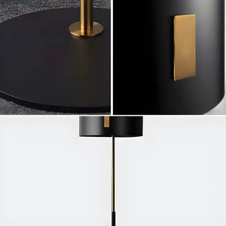 Bedroom Stylish Black Cylinder Metal Shade Table Lamp Zawala Image - 7