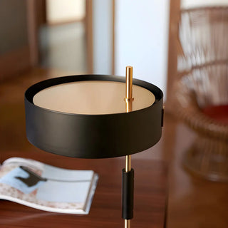 Bedroom Stylish Black Cylinder Metal Shade Table Lamp Zawala Image - 9