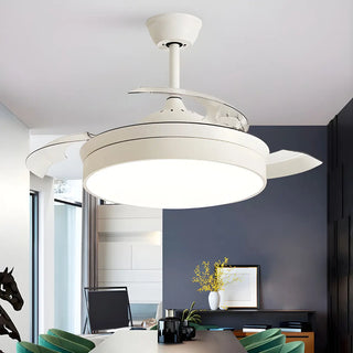 ZOWALA - Modern Round Metal White LED Ceiling Fan Light 47" Image - 1