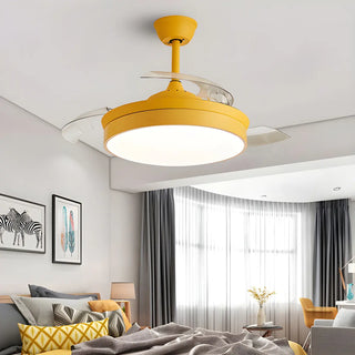 ZOWALA - Modern Round Metal White LED Ceiling Fan Light 47" Image - 2