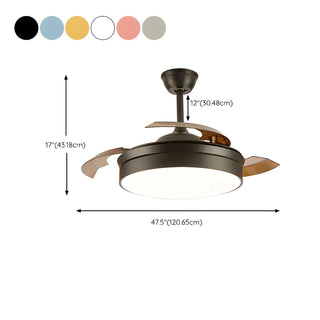 ZOWALA - Modern Round Metal White LED Ceiling Fan Light 47" Image - 20