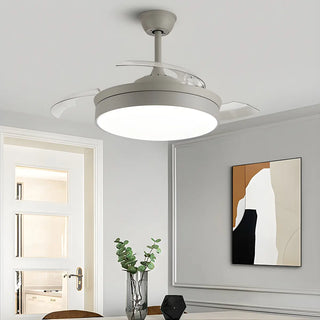 ZOWALA - Modern Round Metal White LED Ceiling Fan Light 47" Image - 3