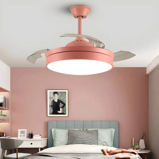 ZOWALA - Modern Round Metal White LED Ceiling Fan Light 47" Image - 4