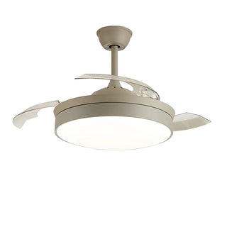 ZOWALA - Modern Round Metal White LED Ceiling Fan Light 47" Image - 9