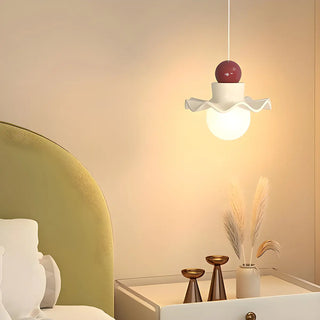 Modern Bedroom Ruffled Purple Resin Globe Pendant Light Zawala Image - 1