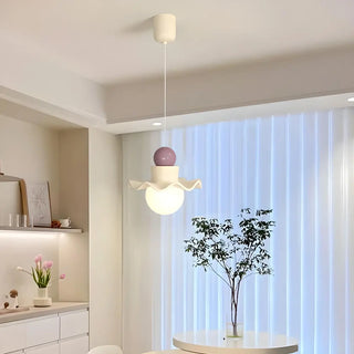 Modern Bedroom Ruffled Purple Resin Globe Pendant Light Zawala Image - 11