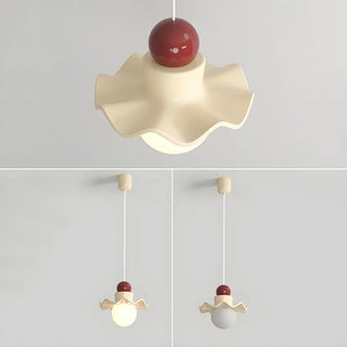 Modern Bedroom Ruffled Purple Resin Globe Pendant Light Zawala Image - 16