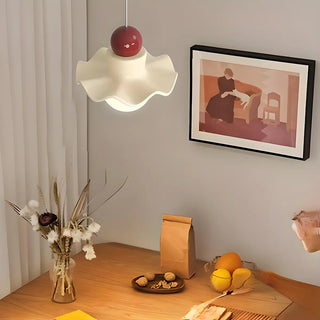 Modern Bedroom Ruffled Purple Resin Globe Pendant Light Zawala Image - 2