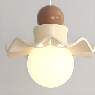 Modern Bedroom Ruffled Purple Resin Globe Pendant Light Zawala Image - 20