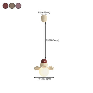 Modern Bedroom Ruffled Purple Resin Globe Pendant Light Zawala #size