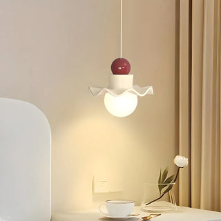 Modern Bedroom Ruffled Purple Resin Globe Pendant Light Zawala Image - 4