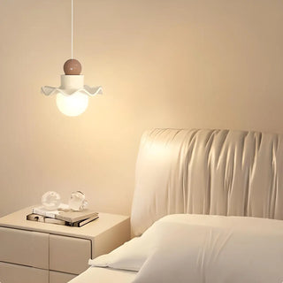 Modern Bedroom Ruffled Purple Resin Globe Pendant Light Zawala Image - 5