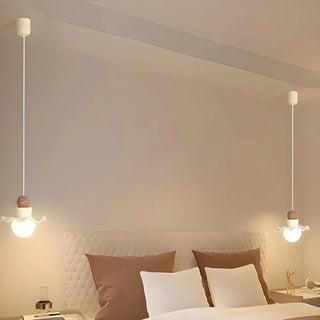 Modern Bedroom Ruffled Purple Resin Globe Pendant Light Zawala Image - 9