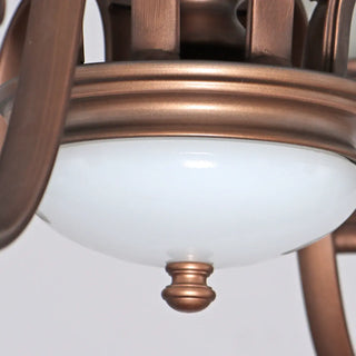 ZOWALA - Flower Glass Curve Arm Rust Living Room Chandelier Image - 10