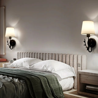 Minimalist Antler Design Cylinder Bedside Wall Sconce Zawala Image - 3