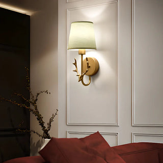 Minimalist Antler Design Cylinder Bedside Wall Sconce Zawala Image - 4