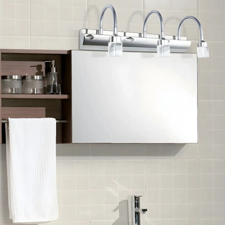 3-Light Square Silver Bathroom Vanity Light Fixture Zawala Image - 1