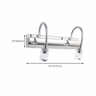 3-Light Square Silver Bathroom Vanity Light Fixture Zawala #size