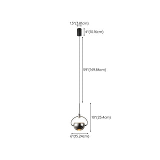 ZOWALA - Modern Unique Bedroom Acrylic Spherical Pendant Light #size
