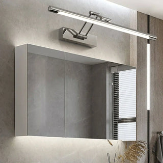 Silver Finish Adjustable Bar Modern Mirror Vanity Light Zawala Image - 1