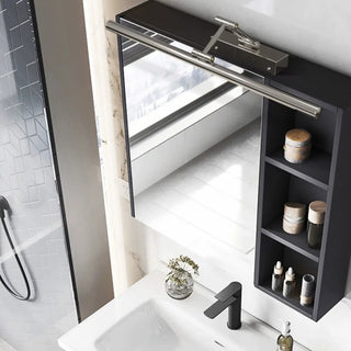 Silver Finish Adjustable Bar Modern Mirror Vanity Light Zawala Image - 2