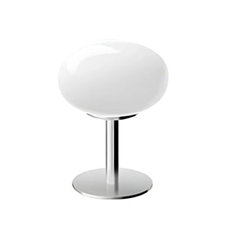 Modern White Oval Glass Shade Metal Base Table Lamp Zawala Image - 10