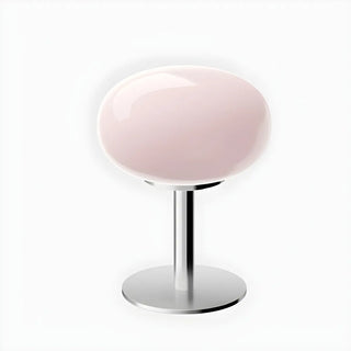 Modern White Oval Glass Shade Metal Base Table Lamp Zawala Image - 11