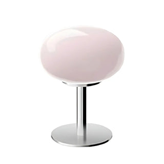 Modern White Oval Glass Shade Metal Base Table Lamp Zawala Image - 12