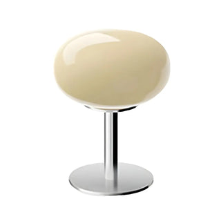 Modern White Oval Glass Shade Metal Base Table Lamp Zawala Image - 13