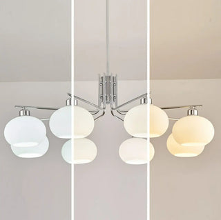 ZOWALA - Round Glass Silver Branch Down Living Room Chandelier Image - 10