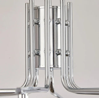 ZOWALA - Round Glass Silver Branch Down Living Room Chandelier Image - 13