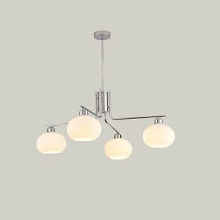 ZOWALA - Round Glass Silver Branch Down Living Room Chandelier Image - 7