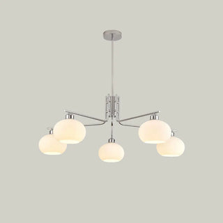 ZOWALA - Round Glass Silver Branch Down Living Room Chandelier Image - 8