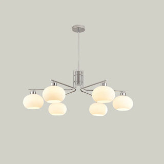 ZOWALA - Round Glass Silver Branch Down Living Room Chandelier Image - 9