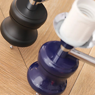 ZOWALA - Nordic Ball White Glass Living Room Blue 3-Light Chandelier Image - 13