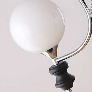 ZOWALA - Nordic Ball White Glass Living Room Blue 3-Light Chandelier Image - 14